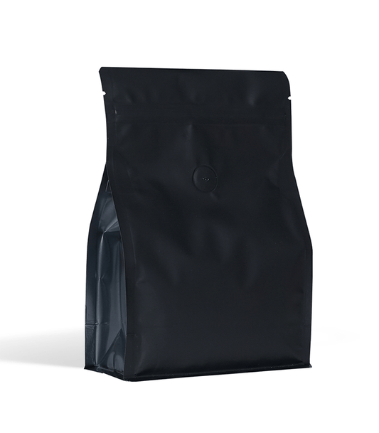 Flat Bottom Pouches with Normal Zipper and Valve - 1kg